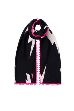 Scamp & Dude x Davina McCall Black with White Lightning Bolt Charity Super Scarf