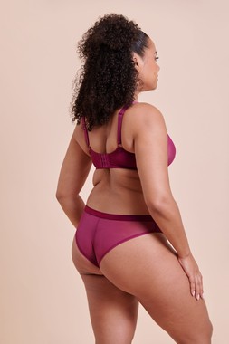 LIGHTSTYLE BERRY PURPLE PLUNGE BRA £29 €44 USD$59 CAD$72 AUD$72.95 & BRAZILIAN BRIEF £13 €20 USD$23 CAD$24 AUD$26.95