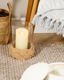 Coastal Retreat Rope Glass Candle Holder