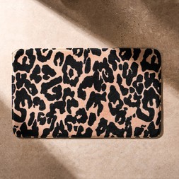 OHS Leopard Print Bath Mat - Natural