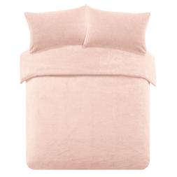 Brentfords Teddy Fleece Duvet Cover Set - Blush - Double &pound;18
