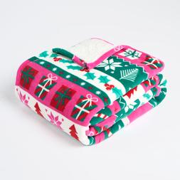 OHS Bright Nordic Printed Throw, Pink- £11