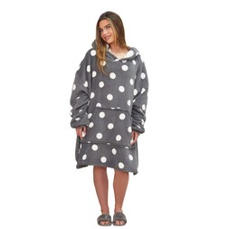 Adult Hoodie Blanket - Polka Dot Print