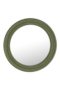 Beaded Circular Mirror Green