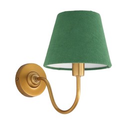 Hook Arm Wall Light With Green Plain Shade €125