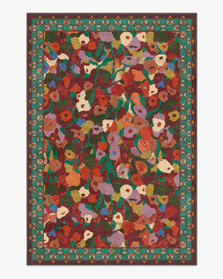 Ruggable - Jungalow Collection - Vera Rust Multicolor - 185 x 275 cm - Flatwoven £429, Tufted £599 (Aerial)- EMBARGOED UNTIL 2ND JULY 2026