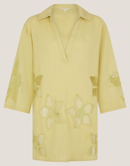 Joanna Cutwork Beach Shirt Green