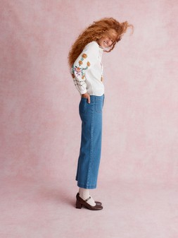 Emmy Embroidered Long Sleeve Top White
