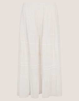 Maria Tiered Maxi Skirt White