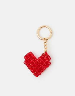 Beaded Heart Bag Charm