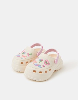 Girls Prairie Platform Clogs Ivory