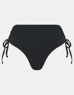 Tie High Waist Shaping Bikini Bottoms Black