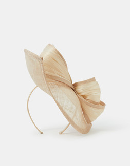 Bow Teardrop Fascinator Natural