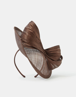 Bow Teardrop Fascinator Brown
