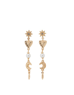 Delicate Celestial Drop Earrings Gold