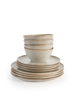 WKM1P The Very Collection Taupe Speckle Reactive 12 Piece Dinner Set £65