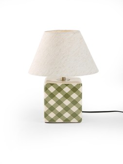 WZFF7 The Very Collection Gingham Cube Table Lamp £28