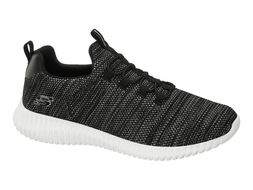 LADIES SKECHERS SOCIAL MUSE BLACK SLIP-ON TRAINERS