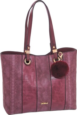 Deichmann Magenta Croc Tote Bag