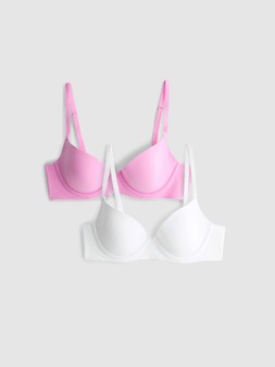 PRIMARK 2 PACK LIGHTLY LINED BRA PINK £10 €12 $15.50 RON60 PLN50 CZK310