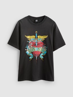PRIMARK BON JOVI TEE CHARCOAL £10 €12 $16 RON70 PLN60 CZK365