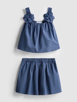 PRIMARK FLORAL APPLIQUE SET BLUE £13 €17 $24 RON85 PLN75 CZK440 (2)