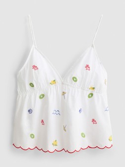 PRIMARK LOVE TO LOUNGE WOVEN PJ CAMI WHITE £10 €12 RON60 PLN50 CZK310